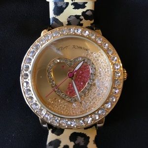 Betsey Johnson Crystal Leopard Watch